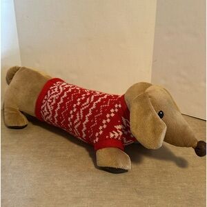 Pier 1 Jingle Buddies Frank Dachshund Plush in Holiday Sweater Weiner Dog